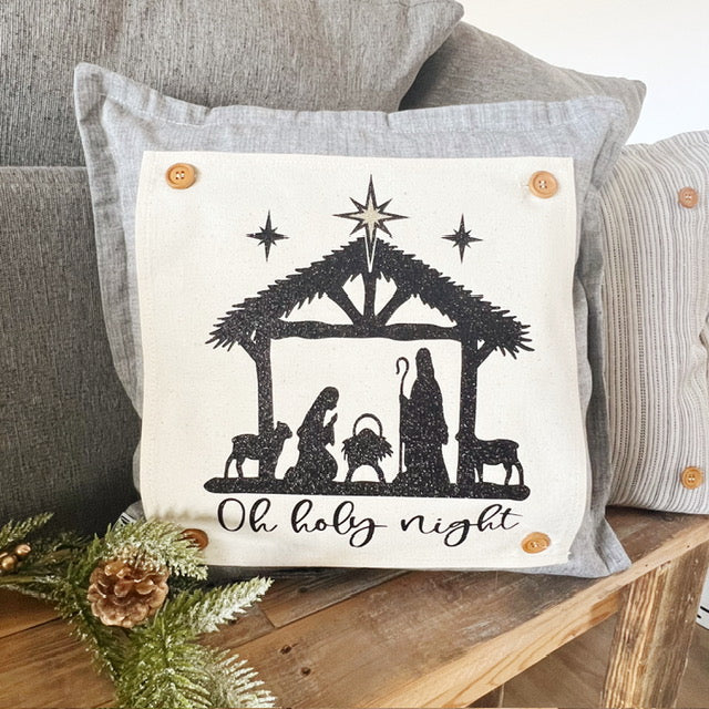 GIFT GUIDE: PERFECT FOR THE GLITTERY GAL IN YOUR LIFE! SQUARE GIFT SET of 2: Glitter NATIVITY OH HOLY NIGHT and GLITTER JOY TO THE WORLD