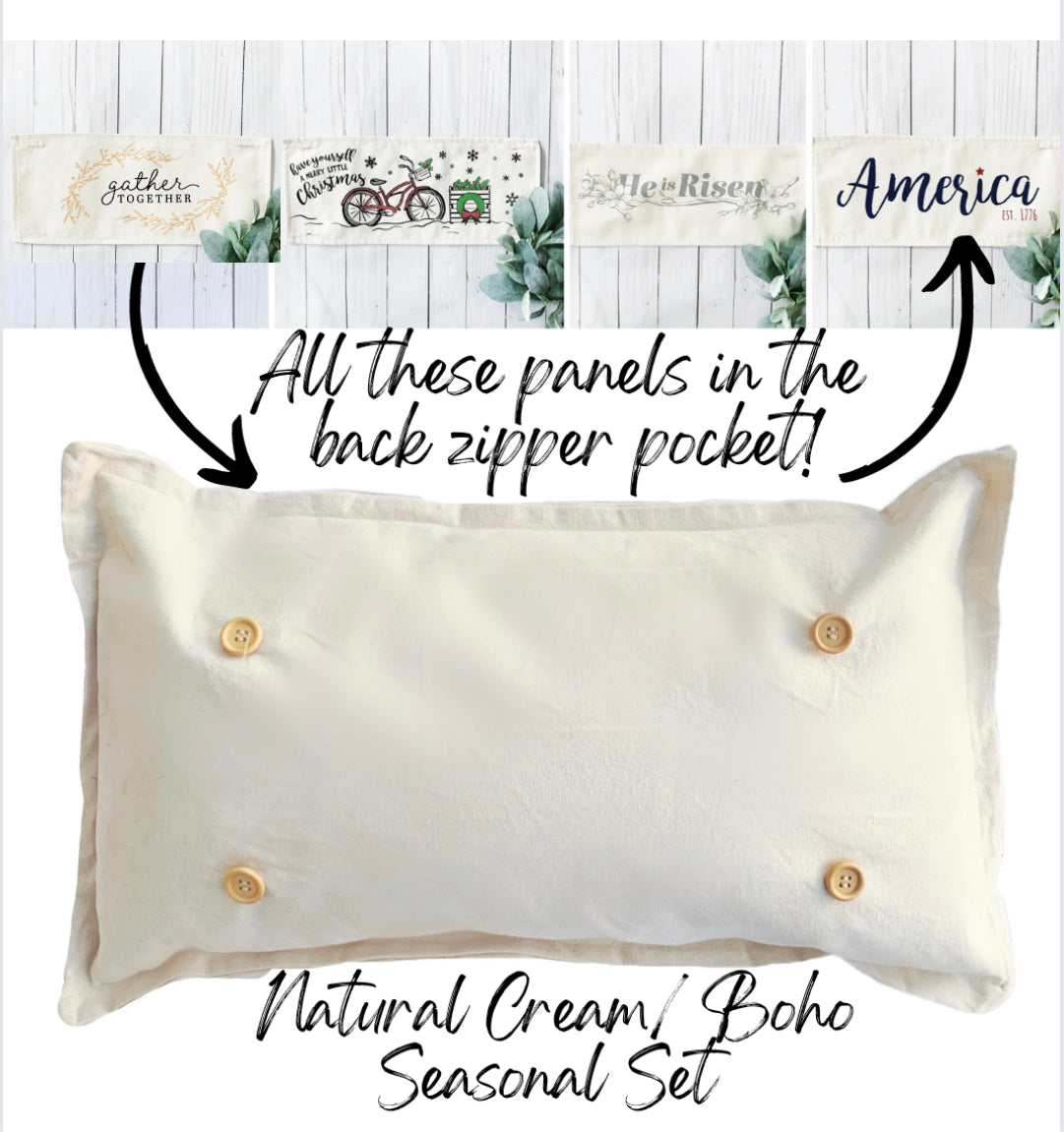 Beige Natural Boho Pillow Cases