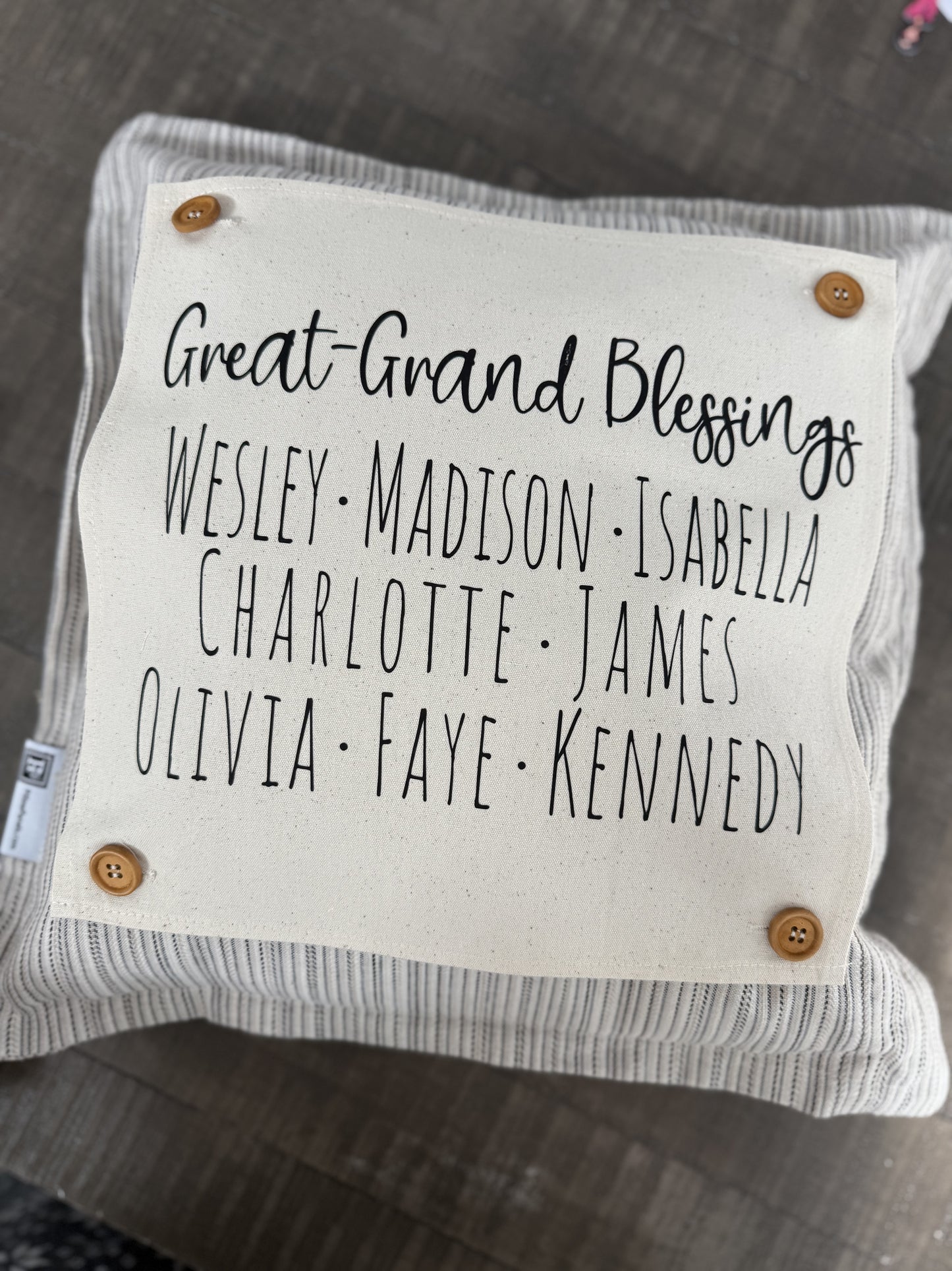 SQUARE Custom Memory Panel: GrandBlessings Family Name Monogram Grandkids SQUARE CUSTOM PANEL