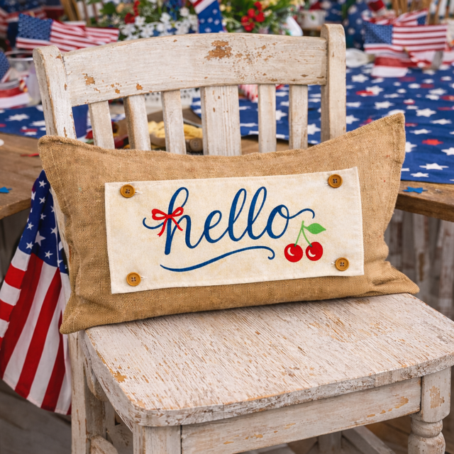 PANEL ONLY: RECTANGLE Neutral Spring, Summer, Garden Lover, Plants; HELLO CHERRIES