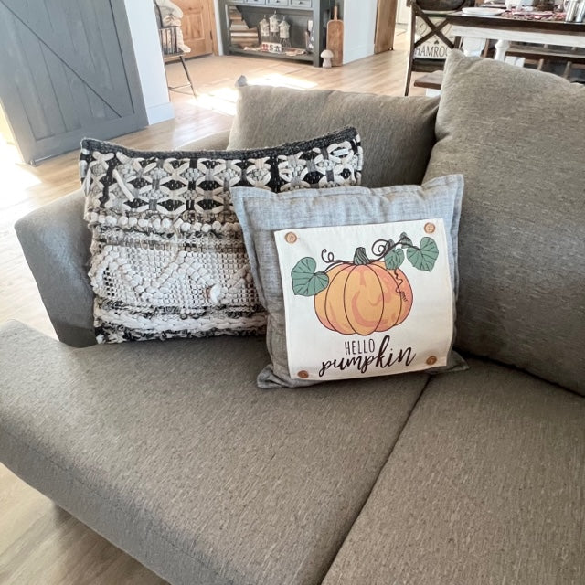 GIFT GUIDE: PERFECT FOR THE ONE WHO HAS EVERYTHING! SQUARE SET: TICKING STRIPES PILLOW (comes with foam insert and these 4 panels in back pocket); Winter Spring Summer Fall Autumn: SKI BENCH, HELLO PUMPKIN, LAND THAT I LOVE, SPRING DRIED FLOWERS