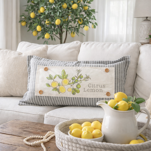 NEW! RECTANGLE SUMMER/FALL BUNDLE: 3 seasons + BOHO pillow: PEONIES, CITRUS LEMON, OLD WELCOME