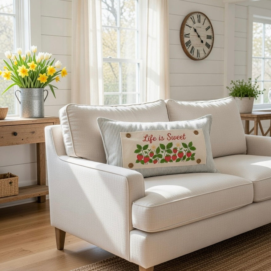 PANEL ONLY: RECTANGLE Spring, Summer, Garden Lover, Plants, Flowers; Life is Sweet STRAWBERRY PATCH