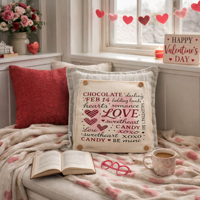 MISFIT PANEL ONLY: SQUARE Holiday Pure & Simple Aesthetic Classy Clean Boho Heart Cursive Honest Natural Love Winter, Valentine's, Hearts, Red, Pink: SQUARE VALENTINE'S SUBWAY WORD ART