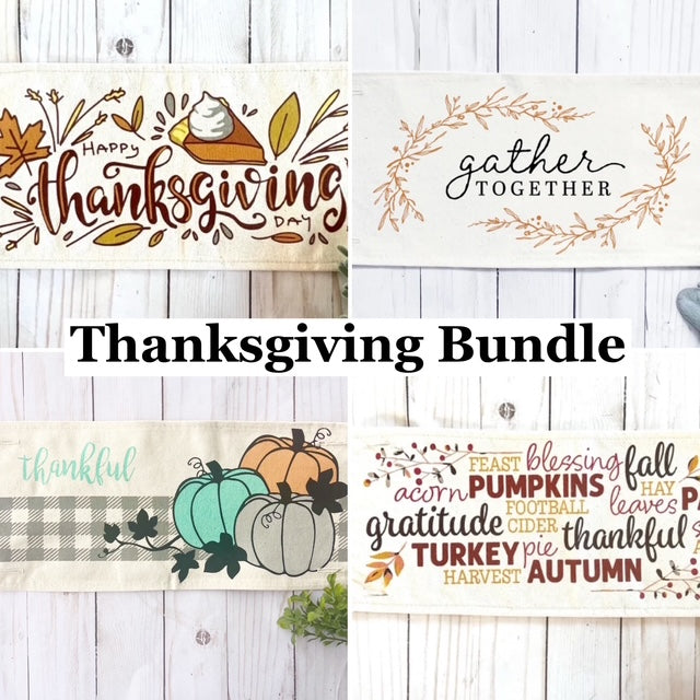 NEW! 4-PACK Bundle Deal: THANKSGIVING Bundle SAVE! PIE, GATHER TOGETHER, THANKFUL PUMPKIN, FALL SUBWAY ART