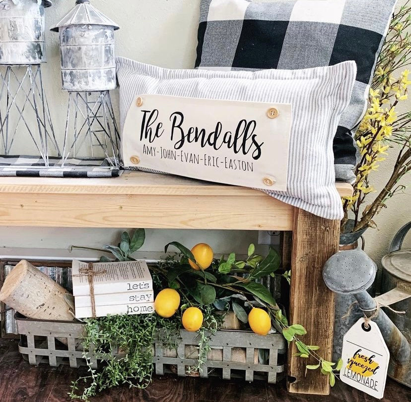 NEW! Custom WINTER Wedding Gift Bundle:  3 seasons + CHARCOAL/GALVINIZED STRIPES pillow + custom last name panel & BE MY VALENTINE / DEER / CUSTOM LAST NAME PANEL