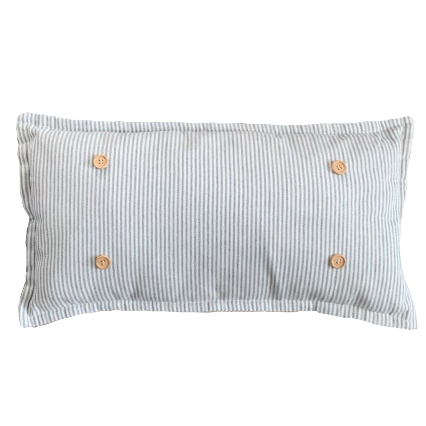 Pillow ONLY (with fluffy insert): Farmhouse Gray/White Ticking Stripes: GRAY/WHITE STRIPES TICKING PILLOW (with insert)