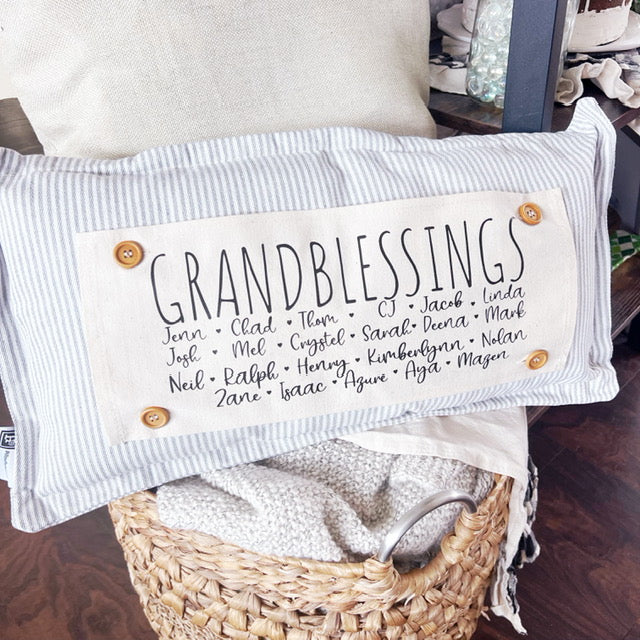 GIFT GUIDE:  BEST GIFT FOR GRAMMA'S, NANA, MIMI, NONNIE, OMA!  Custom Memory Panel: Grandkids/Nana/Mimi/Aunt Name/Grandma Mother's Day Mom Gift, GRANDBLESSINGS PANEL