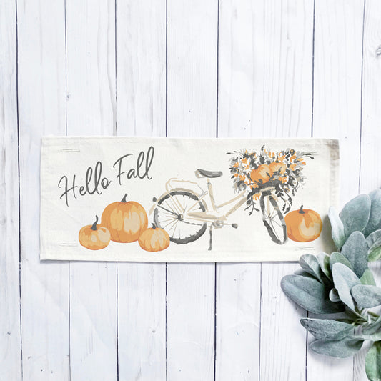 Seasonal Panel: Hello Fall Floral Vintage, Boho, Autumn; Fall Bike