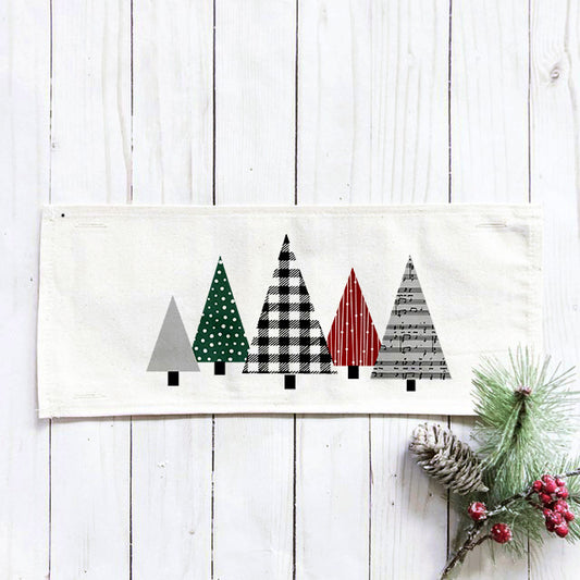 NEW!  Holiday Panel: Winter; Christmas Tree Music Notes Ugly Sweater Trees