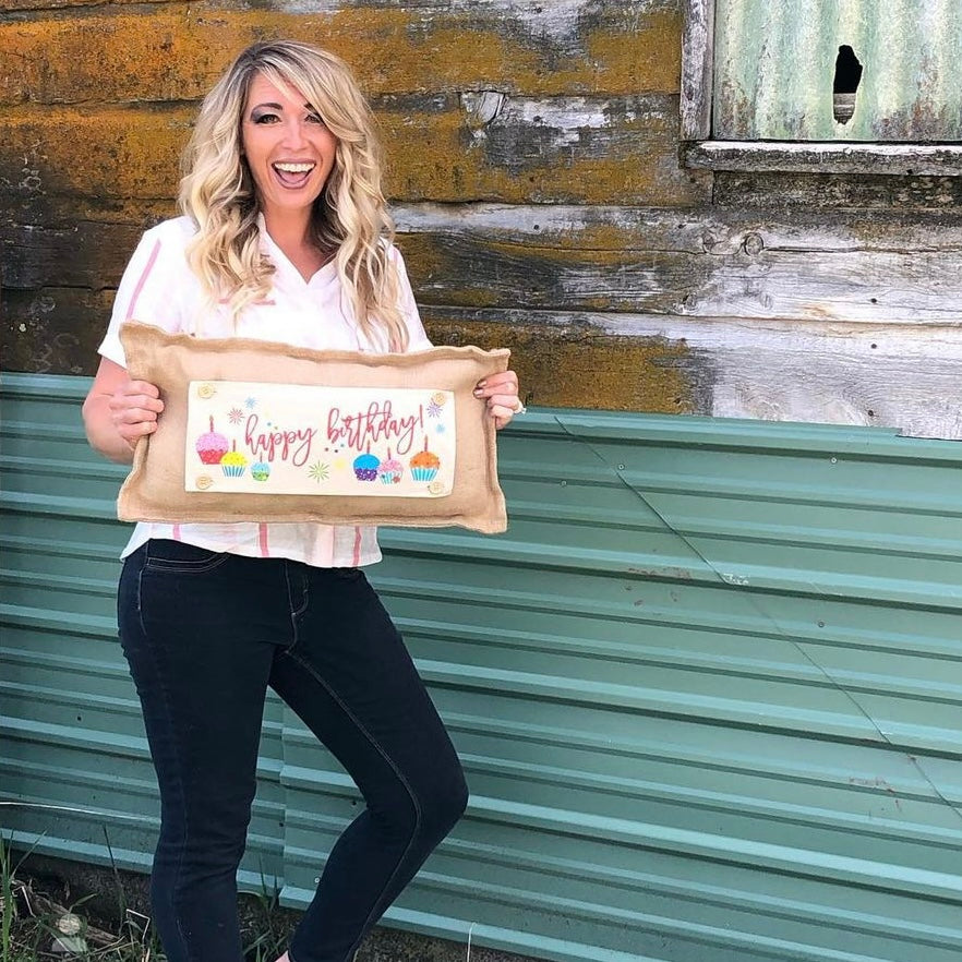 Special Event Party Panel: Cupcakes Kids Girl Confetti Gift for Her: HAPPY BIRTHDAY