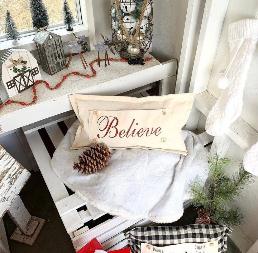 Glitter Holiday Panel: Winter, Christmas; Believe