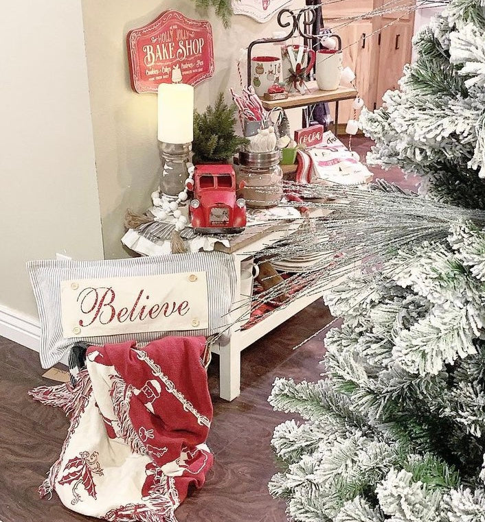 Glitter Holiday Panel: Winter, Christmas; Believe