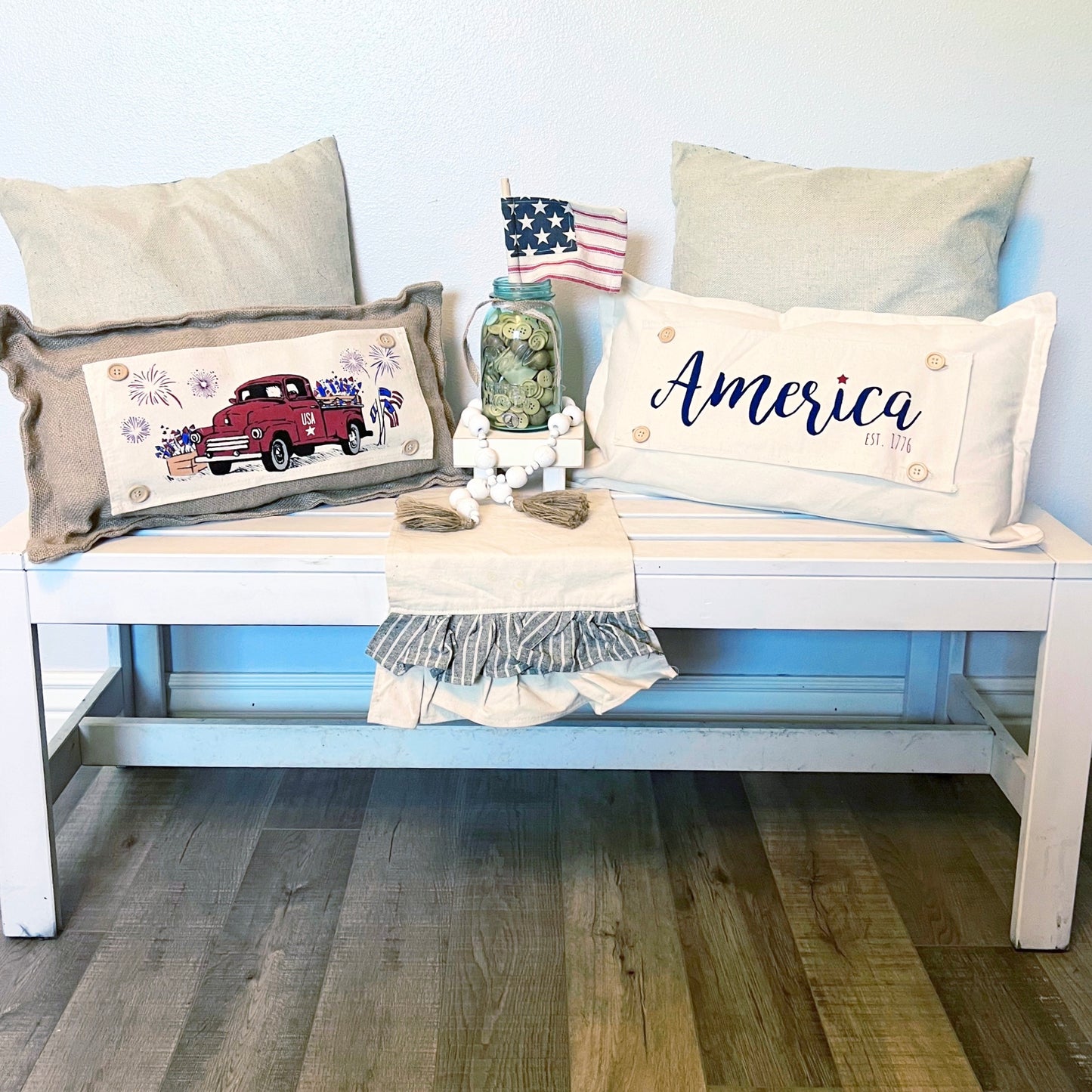 BUNDLE DEAL: Glitter Fourth 4th Of July Panels (4 pack) SAVE!!!: FIREWORK TRUCK / OLD GLORY / AMERICA / GOD BLESS USA