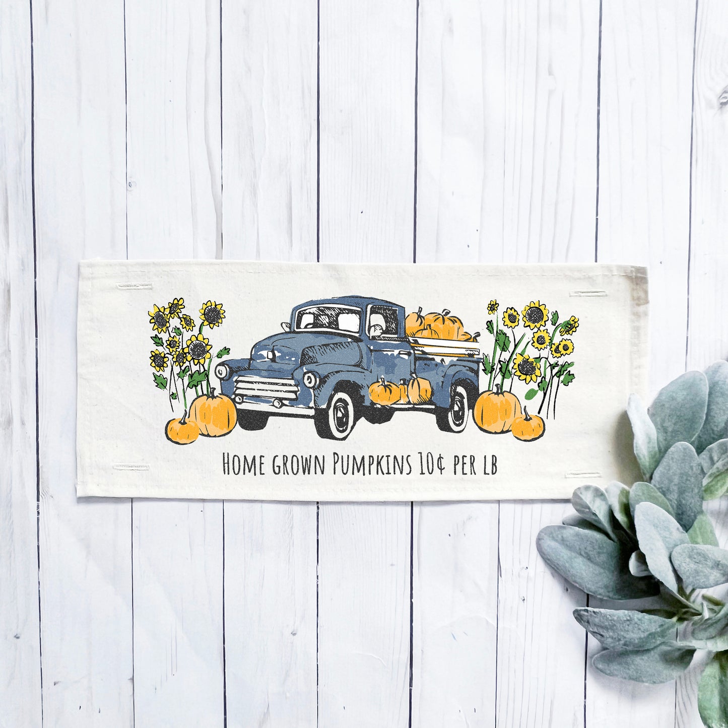 Seasonal Panel: Fall, Autumn, Father's Day Dad Thanksgiving, Country Farm, Rustic; VINTAGE PUMPKIN TRUCK
