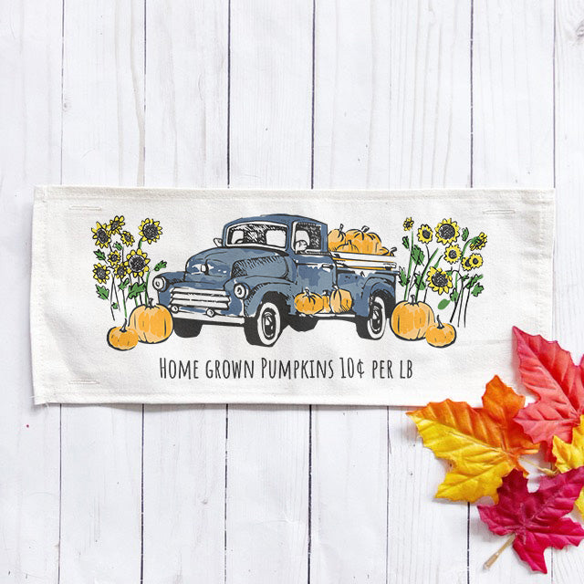 Seasonal Panel: Fall, Autumn, Father's Day Dad Thanksgiving, Country Farm, Rustic; VINTAGE PUMPKIN TRUCK
