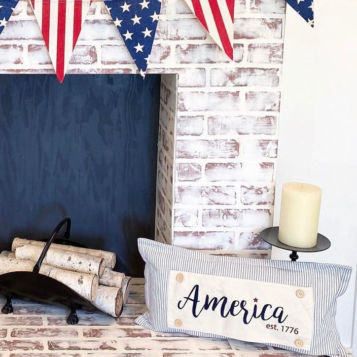 Pillow ONLY (with fluffy insert): Farmhouse Gray/White Ticking Stripes: GRAY/WHITE STRIPES TICKING PILLOW (with insert)