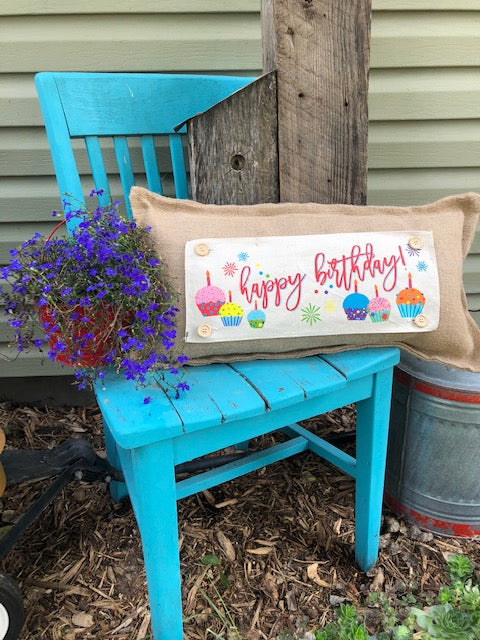 Special Event Party Panel: Cupcakes Kids Girl Confetti Gift for Her: HAPPY BIRTHDAY