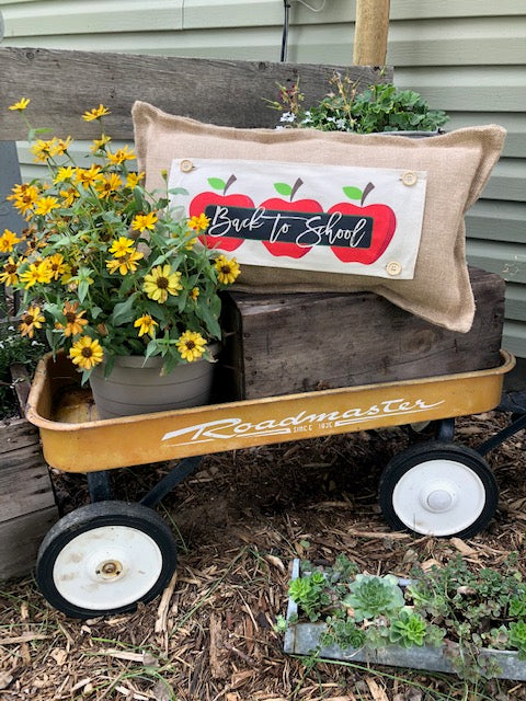 Pillow ONLY (with fluffy insert): Country Idaho Potato Sack Burlap