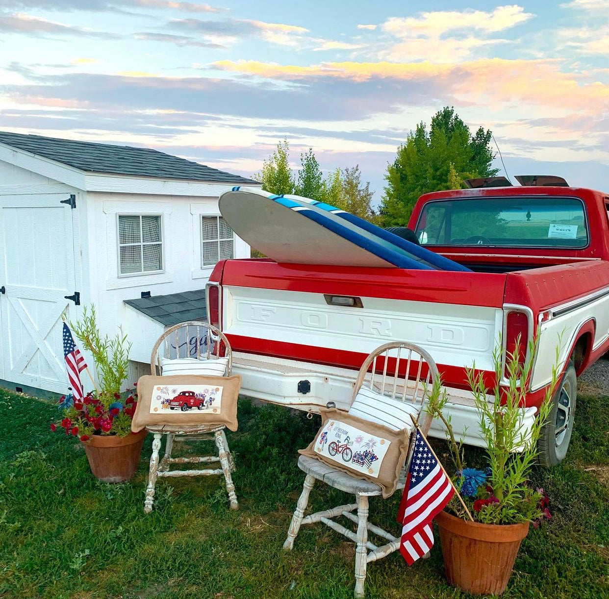 BUNDLE DEAL: Glitter Fourth 4th Of July Panels (4 pack) SAVE!!!: FIREWORK TRUCK / OLD GLORY / AMERICA / GOD BLESS USA