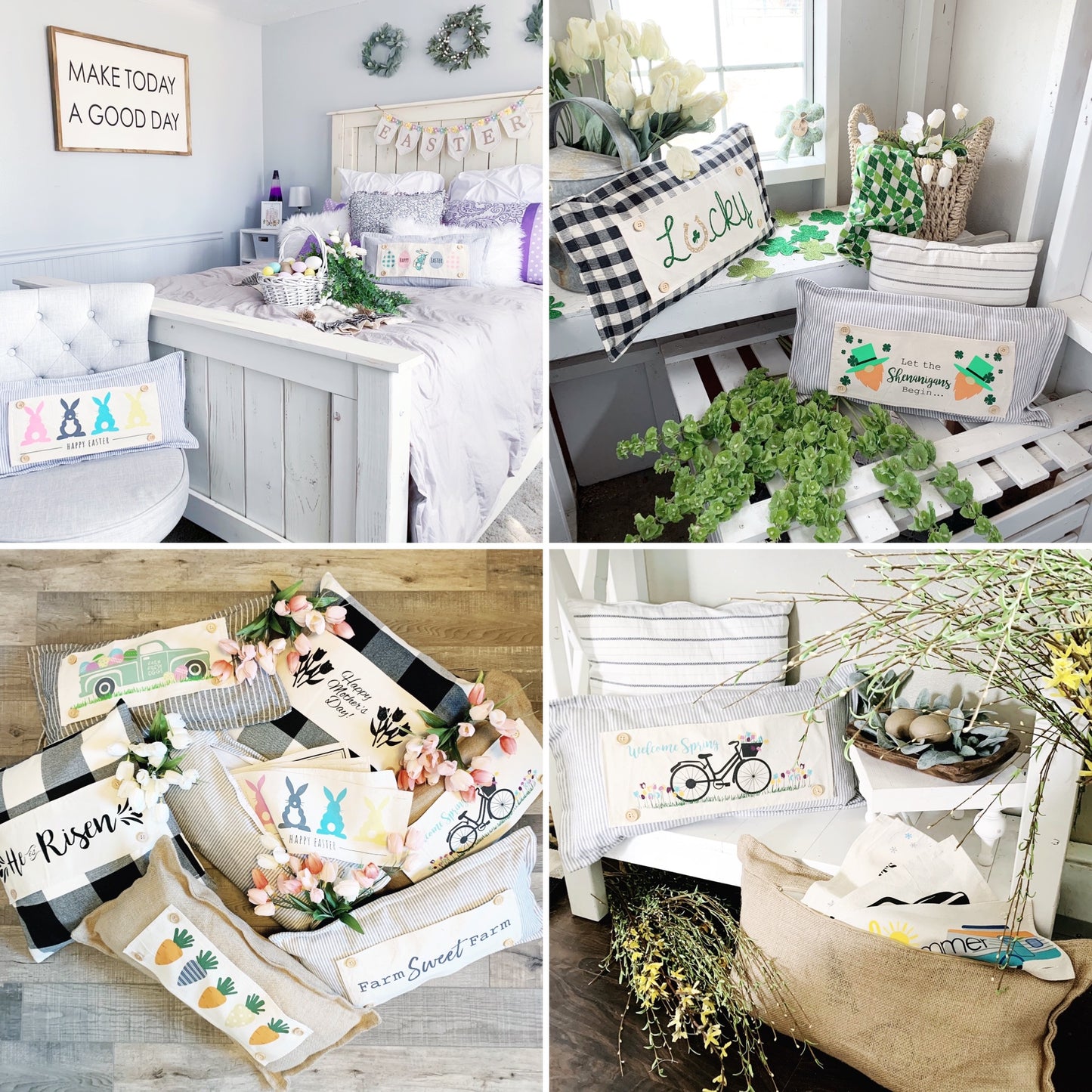 Holiday Panel: Spring, Pastel, Bunny, Buffalo Check, Gingham; EASTER EGGS