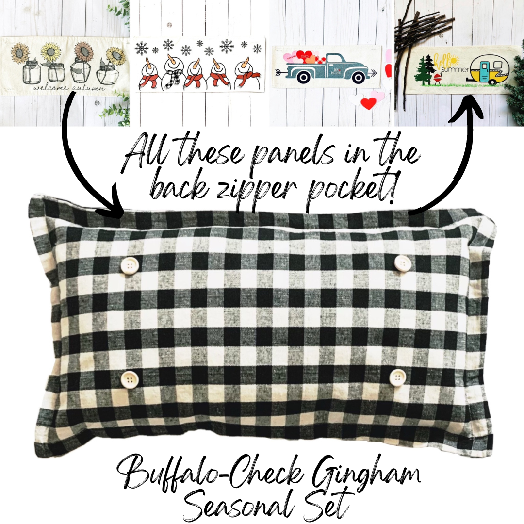 Black gingham pillow hotsell