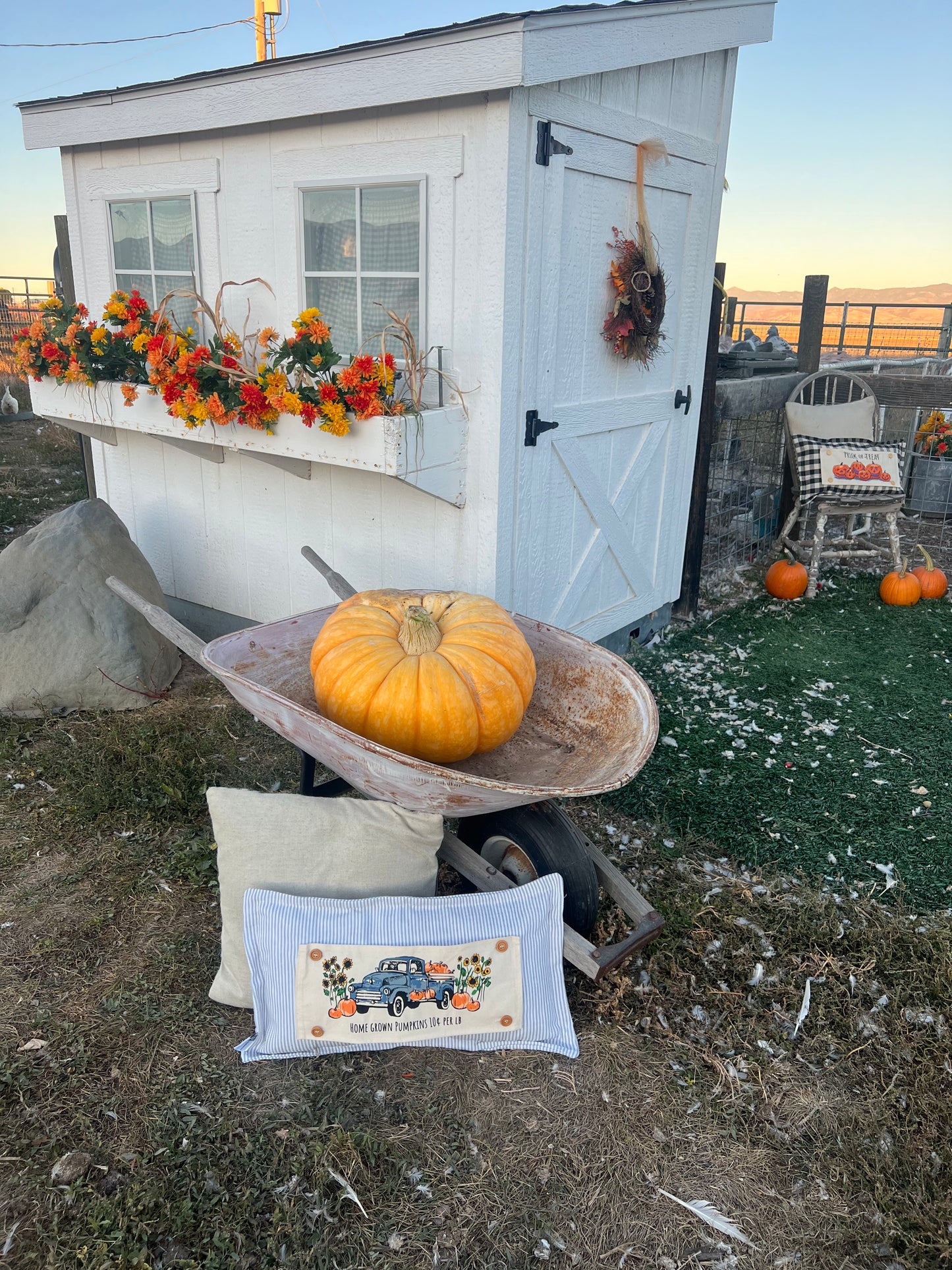 Seasonal Panel: Fall, Autumn, Father's Day Dad Thanksgiving, Country Farm, Rustic; VINTAGE PUMPKIN TRUCK