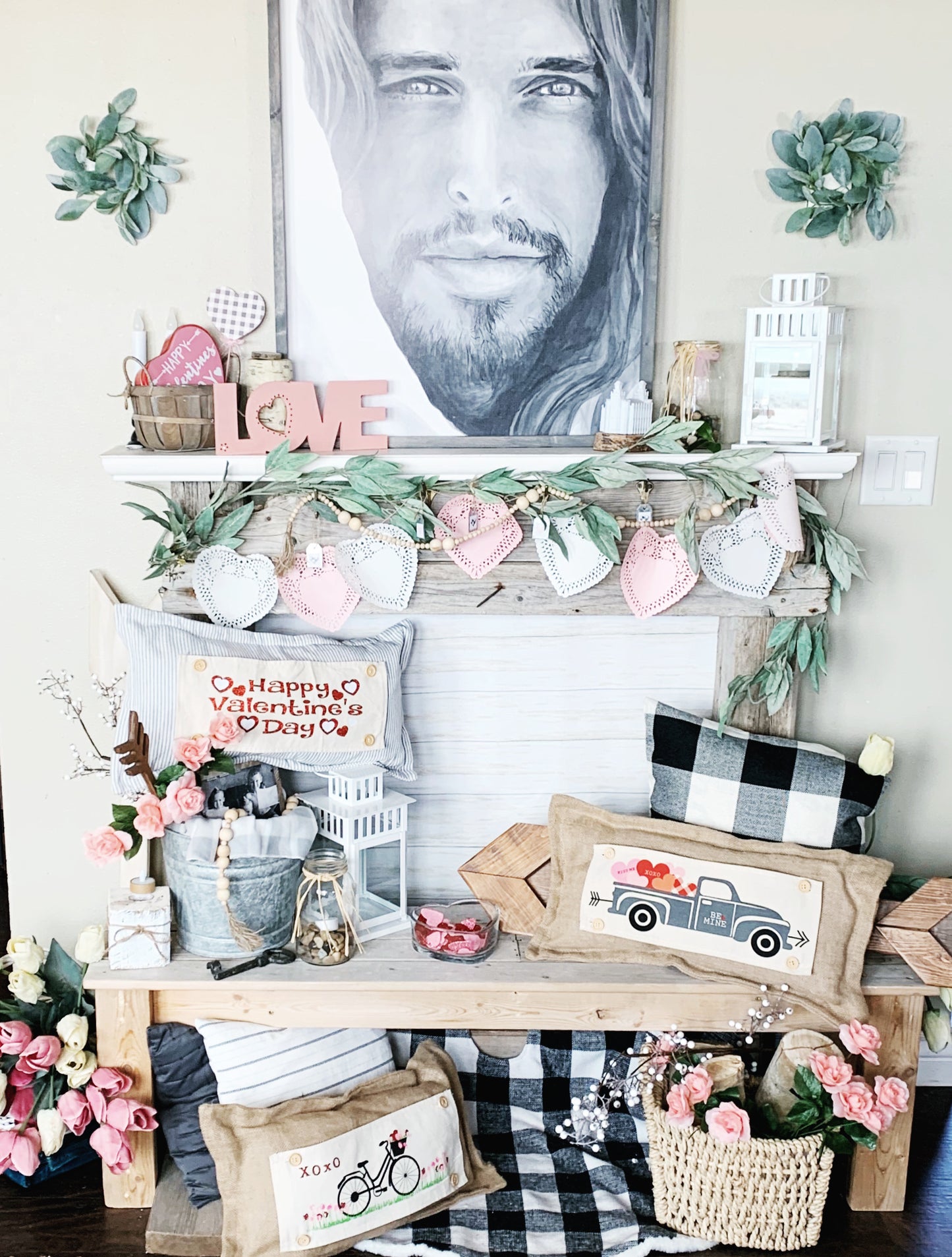Holiday Panel: Vintage, Father's Day Dad Winter, Country Farm, Red, Pink, Farmhouse, Arrow, Love, Be Mine; VALENTINES TRUCK