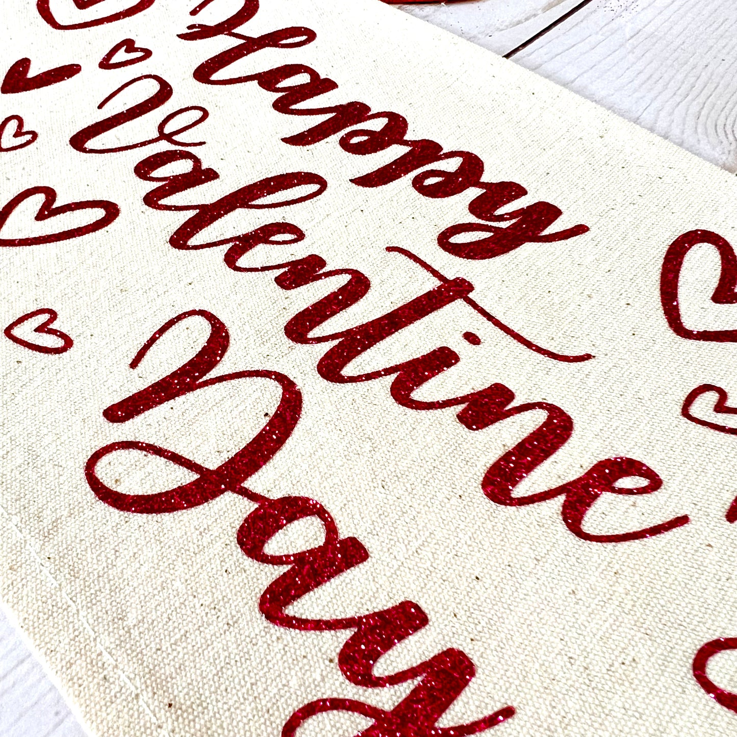 Glitter Holiday Panel: Winter, Cherry Pink, Love, Spouse, Partner; PINK HAPPY VALENTINE'S DAY