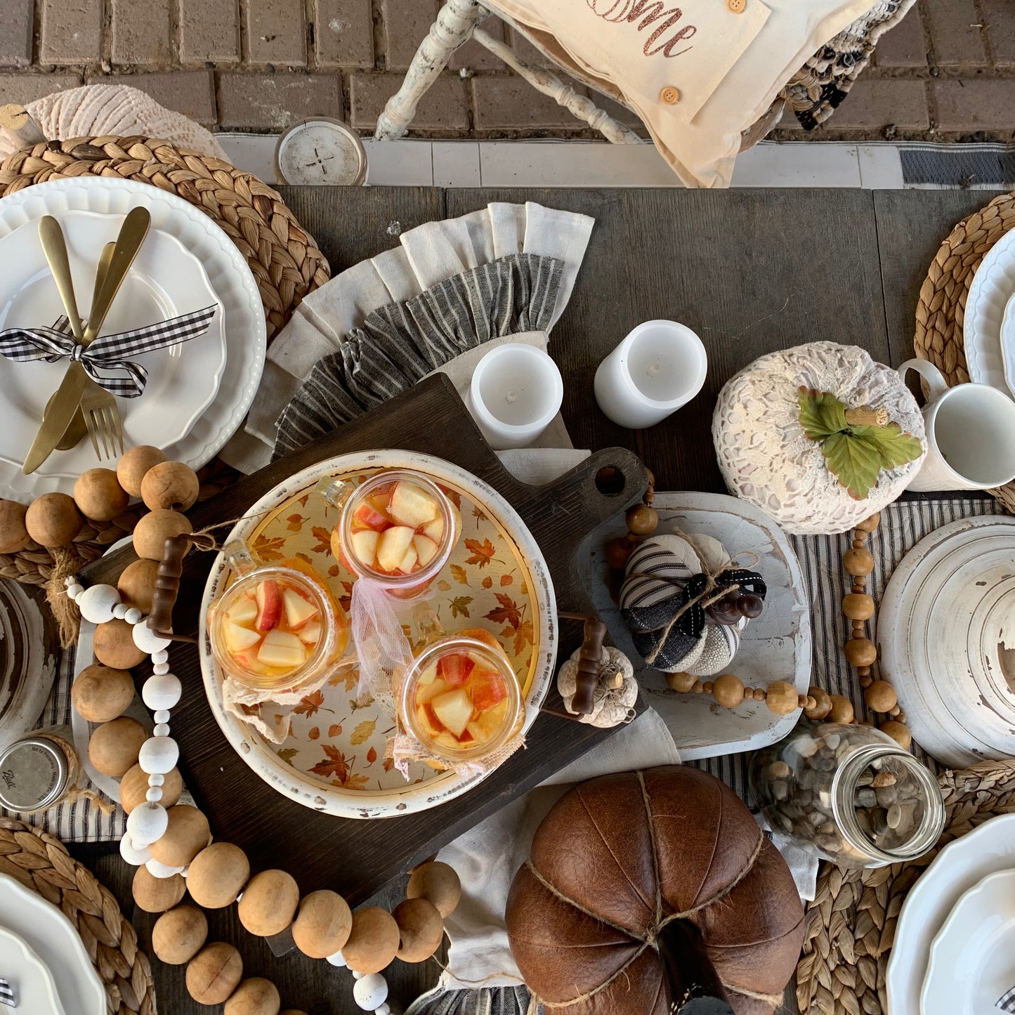 PARTY PACKAGE BUNDLE: Holiday Panel Thanksgiving November Fall Autumn: TURKEY GOBBLE / OUR NEST SEED SACK + farmhouse charcoal runner