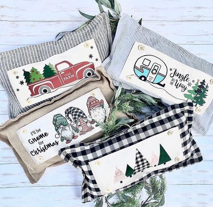 Holiday Panel: Vintage, Winter, Jingle All The Way, Caravans, Wreath, Home Sweet Home, Home For The Holidays; CHRISTMAS CAMPER
