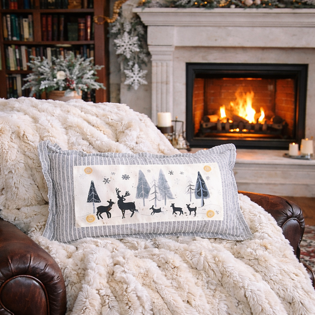 12 PANELS ONLY BUNDLE: RECTANGLE throw pillow Year of Panels Bundle SAVE!!!: DEER, XOXO, LUCKY, QUILTED EGGS, PEONIES, LIFE IS SWEET, USA MAP, HOME SWEET HOME, FALL BIKE, HAUNTED HOUSE, THANKSGIVING PIE, MERRY & BRIGHT