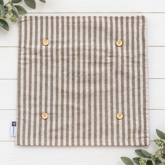 NEW!  PILLOW ONLY: SQUARE Pillow; CREAM AND CAFE WESTERN STRIPES PILLOW COVER ONLY