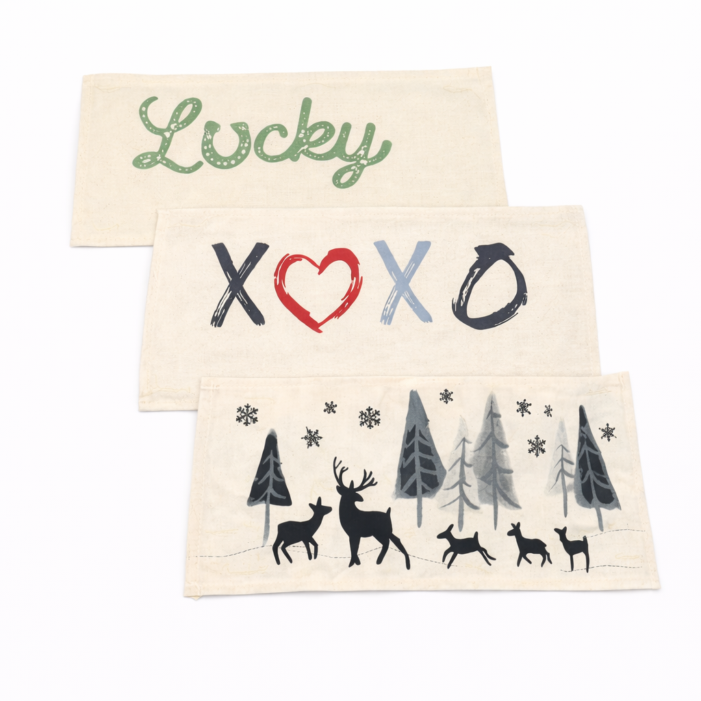 NEW! WINTER 26 Bundle:  3 seasons +BURLAP pillow: LUCKY, XOXO, DEER