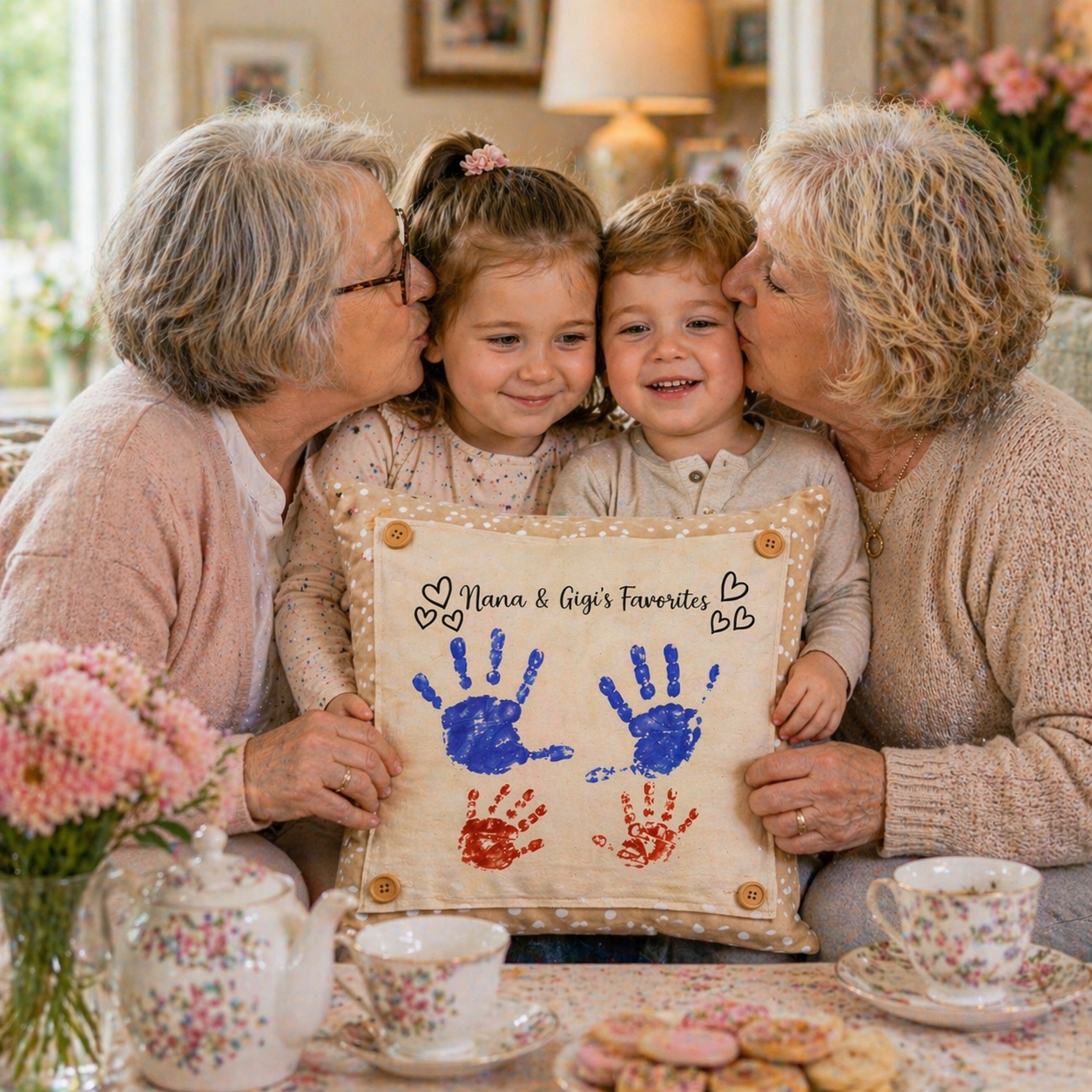 CUSTOM PANEL ONLY: SQUARE Valentines, Mother's Day, Grandma, Grammy, Fall, Autumn, Thanksgiving, Christmas; Turkey Hands Paintable Mimi, Granny, Gramma, Nana, Grandma's Helper CUSTOM HANDPRINT PANEL SQUARE