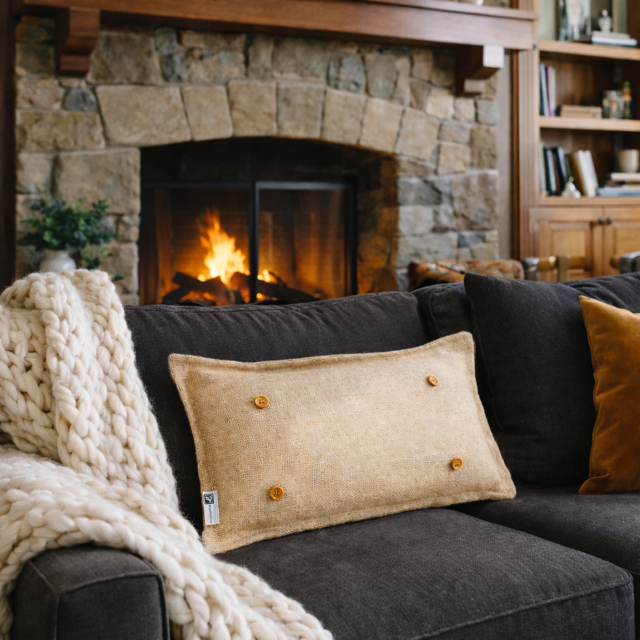 PILLOW ONLY (with fluffy insert): Country Idaho Potato Sack Burlap: BURLAP PILLOW (with insert)