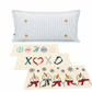 NEW! WINTER 26 Bundle:  GRAY TICKING STRIPE pillow, SNOWMAN SCARVES, XOXO, PASTEL EGGS