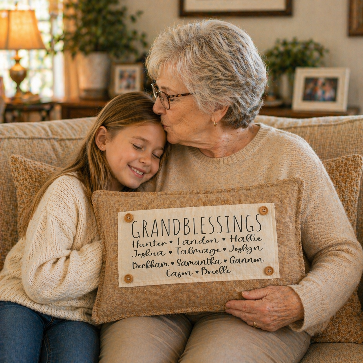 PANEL ONLY: RECTANGLE Custom Memory PANEL: Grandkids/Nana/Mimi/Aunt Name/Grandma Mother's Day Mom Gift, GRANDBLESSINGS PANEL