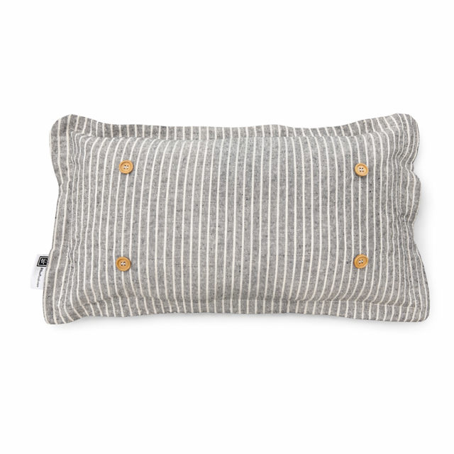 PILLOW ONLY (with fluffy insert): Galvinized Charcoal/Cream Farm Stripes: CREAM/ DARK CHARCOALSTRIPES PILLOW (with insert)