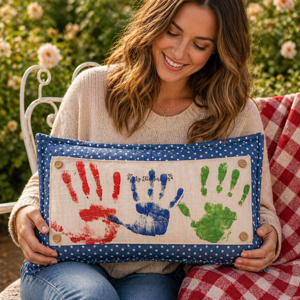 PANEL ONLY: RECTANGLE Custom Memory PANEL: Fall, Autumn, Mother's Day,Thanksgiving, Christmas; Turkey Hands Paintable Mimi, Granny, Gramma, Nana, Grandma's Helper CUSTOM HANDPRINT PANEL