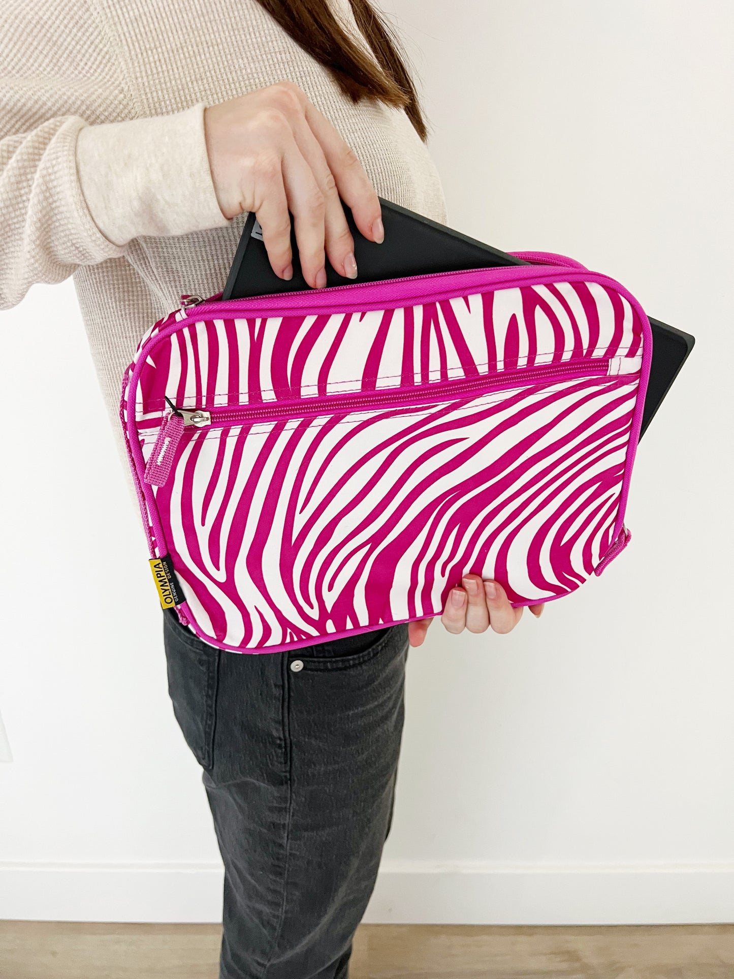 Gift for: Teen/College/Working Gal:  Pink Zebra Laptop bag purse