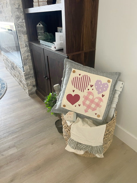 NEW! Custom WINTER Wedding Gift Bundle:  3 seasons + SQUARE CHARCOAL pillow + custom last name panel LODGE, HEARTS, SPRING BOOT, CUSTOM LAST NAME PANEL