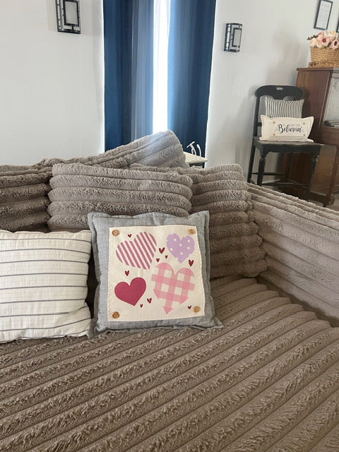 NEW! Custom WINTER Wedding Gift Bundle:  3 seasons + SQUARE CHARCOAL pillow + custom last name panel LODGE, HEARTS, SPRING BOOT, CUSTOM LAST NAME PANEL