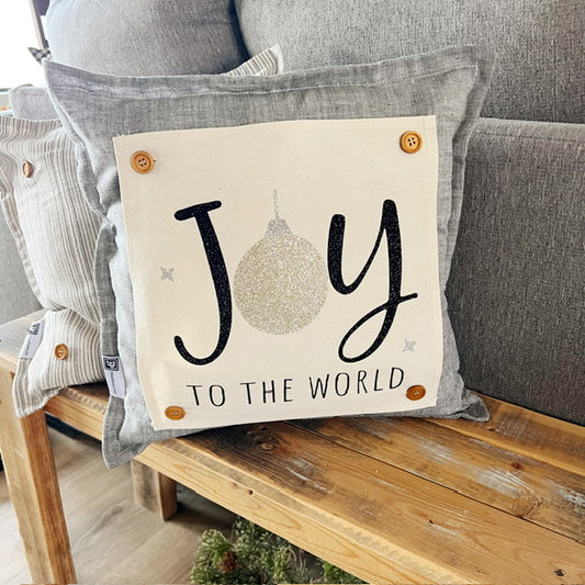 GLITTER PANEL ONLY: SQUARE Holiday Panel: Christmas Ball Ornament Star Sparkle Glitz Jesus Christ Savior is born gold GLITTER JOY TO THE WORLD