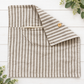 NEW!  PILLOW ONLY: SQUARE Pillow; CREAM AND CAFE WESTERN STRIPES PILLOW COVER ONLY