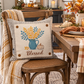 NEW!  PANEL ONLY: SQUARE Fall Autumn leaves pumpkin BLESSED BLUE PITCHER