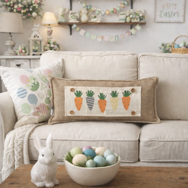 4 PANEL ONLY BUNDLE: RECTANGLE Easter Bundle Panels HE IS RISEN / QUILTED EGGS / CHICKS / CARROTS