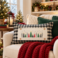 NEW! PANEL ONLY: RECTANGLE Winter; Vintage Christmas, Santa, Trees, Snowflakes, Stars, Bows; CHRISTMAS FOREST