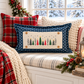 NEW! PANEL ONLY: RECTANGLE Winter; Vintage Christmas, Santa, Trees, Snowflakes, Stars, Bows; CHRISTMAS FOREST