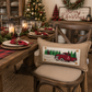 PANEL ONLY:  RECTANGLE Holiday Panel: Winter, Trees,  Father's Day Dad  Vintage; Christmas Red Buffalo PLAID TREE TRUCK